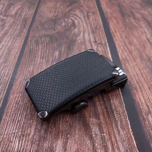 Wholesale Men's Sliding Belt Strap Automatic Surface Leather Buckle Only For 1 3/8" belt, Replacement Leather Ratchet Belt 1.38" width KAM 8