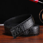 Wholesale Men 1 3/8" Ratchet Cow Full Grain Leather Imitation Alligator Skin Pattern Belt For Men Customizable B1 - Image 3
