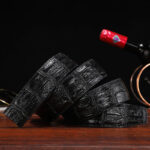 Wholesale Men 1 3/8" Ratchet Cow Full Grain Leather Imitation Alligator Skin Pattern Belt For Men Customizable B1 - Image 4