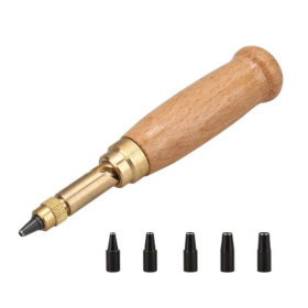 Wholesale DIY Automatic Leather Belt Punch Silent Punch Multifunctional Leather Carving Punch Leather Punch 5 styles in one set Hole Punch Round Punch PJC1