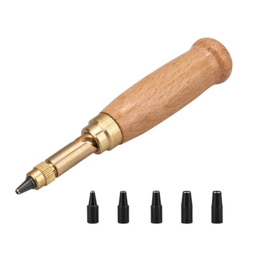 Wholesale DIY Automatic Leather Belt Punch Silent Punch Multifunctional Leather Carving Punch Leather Punch 5 styles in one set Hole Punch Round Punch PJC1