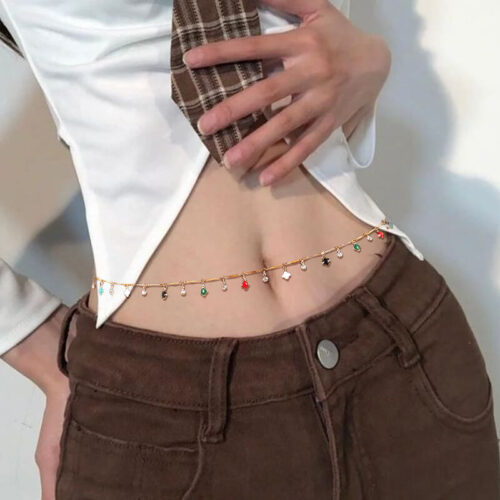 Wholesale Hot Summer Beach Sexy Claw Chain Rhinestone Body Chain Waist Chain Street Fashion Retro Belly Chain YL2