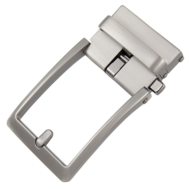 Professional mens business automatic belt buckle silver finish LY36-0167
