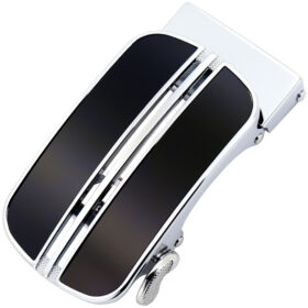 LY36-02294 Black Film Plate/Spring Base Chrome Buckle