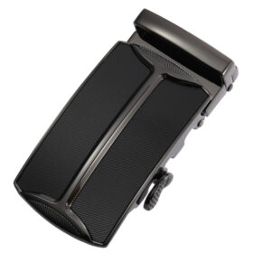 LY55-7778 Black twillGrain Film Plate/Gunmetal Magnetic Base Buckle