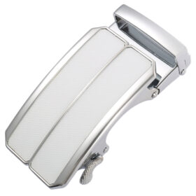 White Twill Patch/Chrome Base Buckle