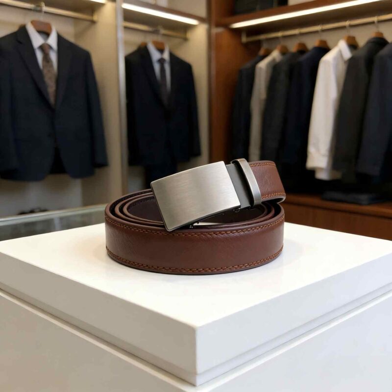Simple and Casual Men's Waistband with Alloy Automatic Buckle