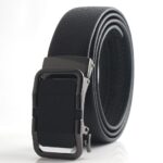 Wholesale Men's Matte Automatic Buckle Leather Belt | Split Cowhide, Laser Logo Business Dress Belt (Multiple Finishes) LAY-002 - Image 5