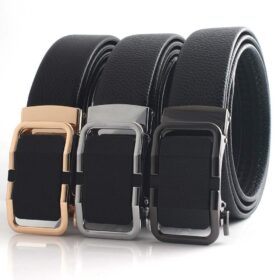 Automatic-belt-buckle-Alloy-buckle-Split-Cowhide-LeatherMatte-Finish-Buckle-Minimalist-Light-Luxury