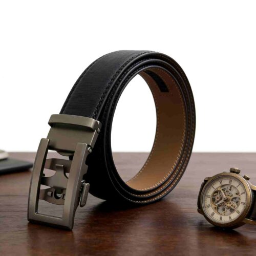 Business-Style Minimalist Men's Alloy Ratchet Belt