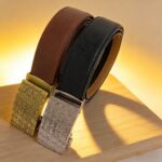 Retro Crocodile-Embossing Embossed Men's Automatic Buckle Belt