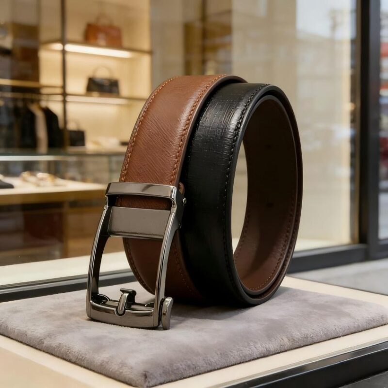 Casual and simple men's automatic buckle alloy belt
