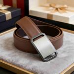 Casual, simple, versatile ratchet alloy men's belt