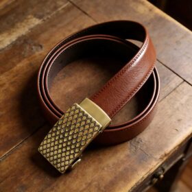 Men's Retro Automatic Belt with vintage alloy buckle 8618