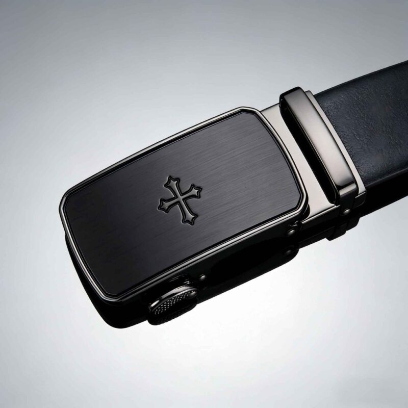 About Faith & Style Men’s Vintage Cross Leather Belt