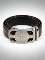 Wholesale Bonitogo Gothic Embossed Edition Cross Buckle Leather Belt - Image 3
