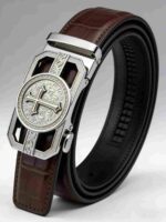 Wholesale Bonitogo Gothic Embossed Edition Cross Buckle Leather Belt - Image 4