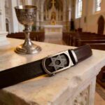Hexagonal star-shaped alloy ratchet men's belt