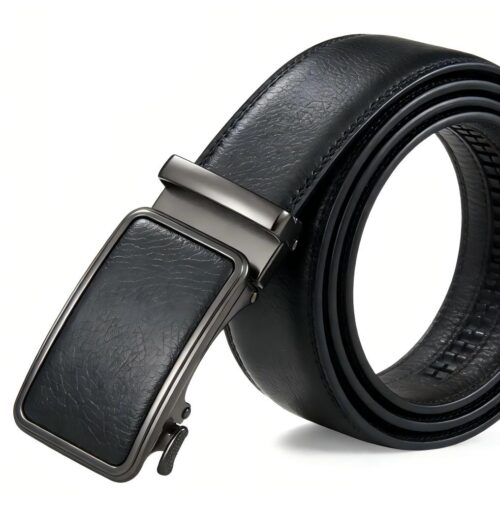 DC-8608 Wholesale Leather Faced Belts with Custom Logo Inlay