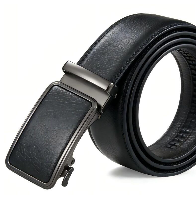 DC-8608 Wholesale Leather Faced Belts with Custom Logo Inlay