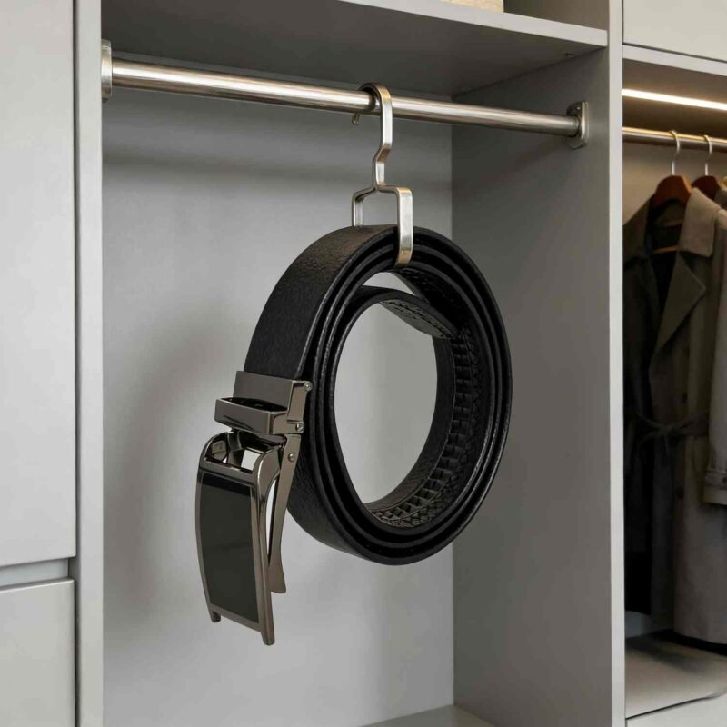 Men's Business Style Automatic Buckle Zinc Alloy Film Belt