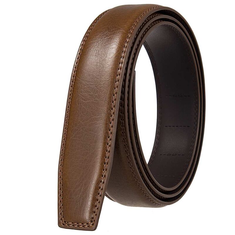 Men's Split Leather Automatic Ratchet Belt Strap