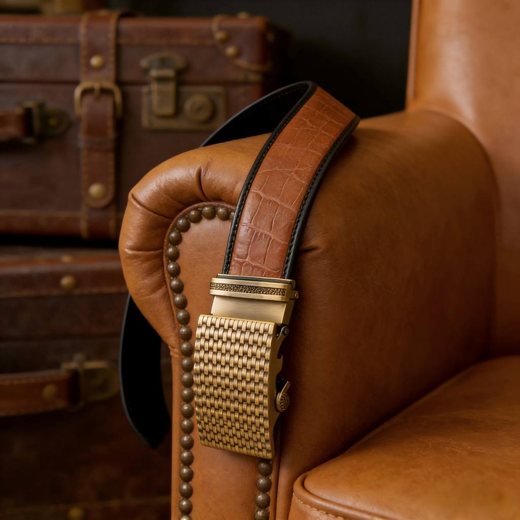 Men's automatic buckle high-grade alloy retro braided craft belt (8) Men's automatic buckle high-grade alloy retro braided craft belt
