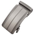 Brushed Silver Automatic Zinc Alloy Belt Buckle – Minimalist Geometric Design (LY36-0331)