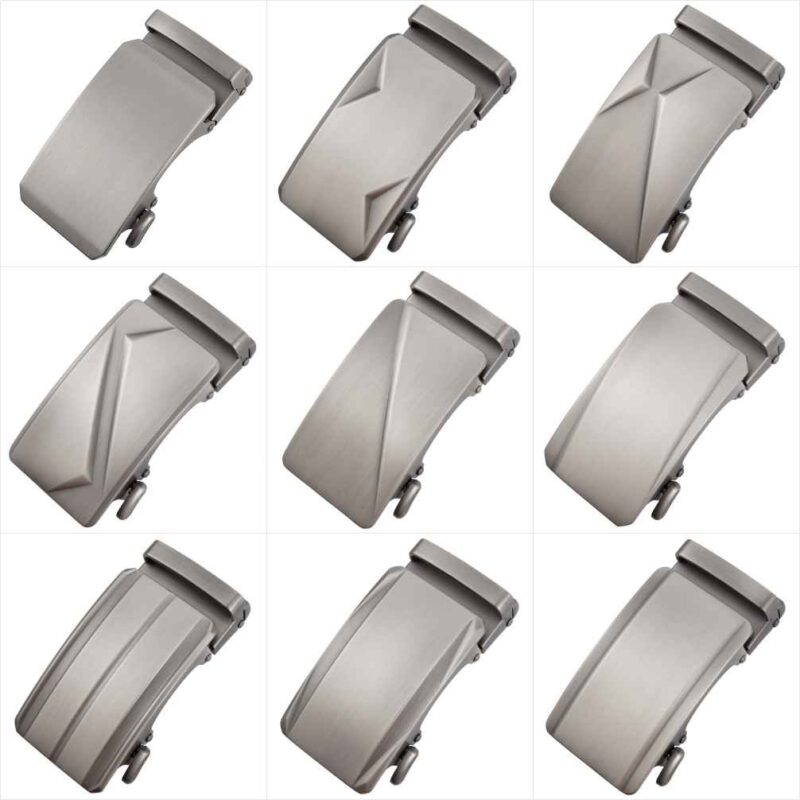 Multiple Styles Brushed Silver Automatic Zinc Alloy Belt Buckles for Men (Model LY36-0331)