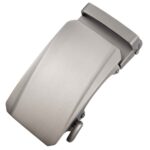 Brushed Silver Automatic Zinc Alloy Belt Buckle – Minimalist Geometric Design (LY36-0331)