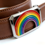 Rainbow Pride Automatic Buckle Leather Belt for Men