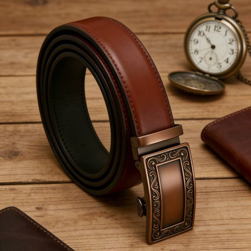 Wholesale retro automatic buckle belt 8602 - Factory direct supplier