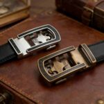 Bonitogo 8636 Luxury Men's Ratchet Belt with Retro Automatic Buckle