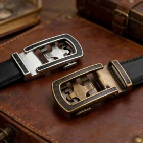 Bonitogo 8636 Luxury Men's Ratchet Belt with Retro Automatic Buckle