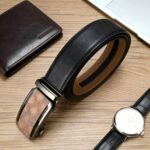 Wholesale Bonitogo Vertical striped brushed alloy automatic buckle men's business casual belt dancreation-8625 - Image 2