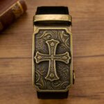 Wholesale Bonitogo Vintage Brass Floral Engraved DS008 Cross Belt - Image 2