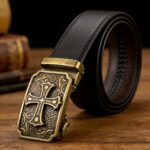 Wholesale Bonitogo Vintage Brass Floral Engraved DS008 Cross Belt - Image 4
