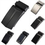 Automatic Alloy Belt Buckle for Men (Model LY33-0159) – Sleek matte black and silver finishes, quick-release automatic locking mechanism, durable alloy construction, ideal for leather belt replacement and wholesale bulk orders.