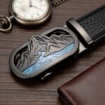 Men's Leather Belt with Unique Mountain Scenery Buckle – Premium Genuine Leather Gift for Him, Fathers Day, Birthday & Anniversary Wholesale DC8656 - Image 10