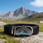 Men's Leather Belt with Unique Mountain Scenery Buckle – Premium Genuine Leather Gift for Him, Fathers Day, Birthday & Anniversary Wholesale DC8656 - Image 11