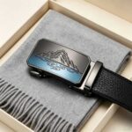 Bonitogo Wholesale Leather Belt – Personalized Mountain Relief Buckle for Outdoor & Sports – Bulk Custom Order DC8657 - Image 4
