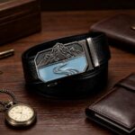 Men's Leather Belt with Unique Mountain Scenery Buckle – Premium Genuine Leather Gift for Him, Fathers Day, Birthday & Anniversary Wholesale DC8656 - Image 13