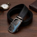 Men's Leather Belt with Unique Mountain Scenery Buckle – Premium Genuine Leather Gift for Him, Fathers Day, Birthday & Anniversary Wholesale DC8656 - Image 8