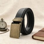 Men's Automatic Ratchet Belt - Bronze Alloy Buckle with Durable Leather Strap | Wholesale Supplier DC8654 - Image 7