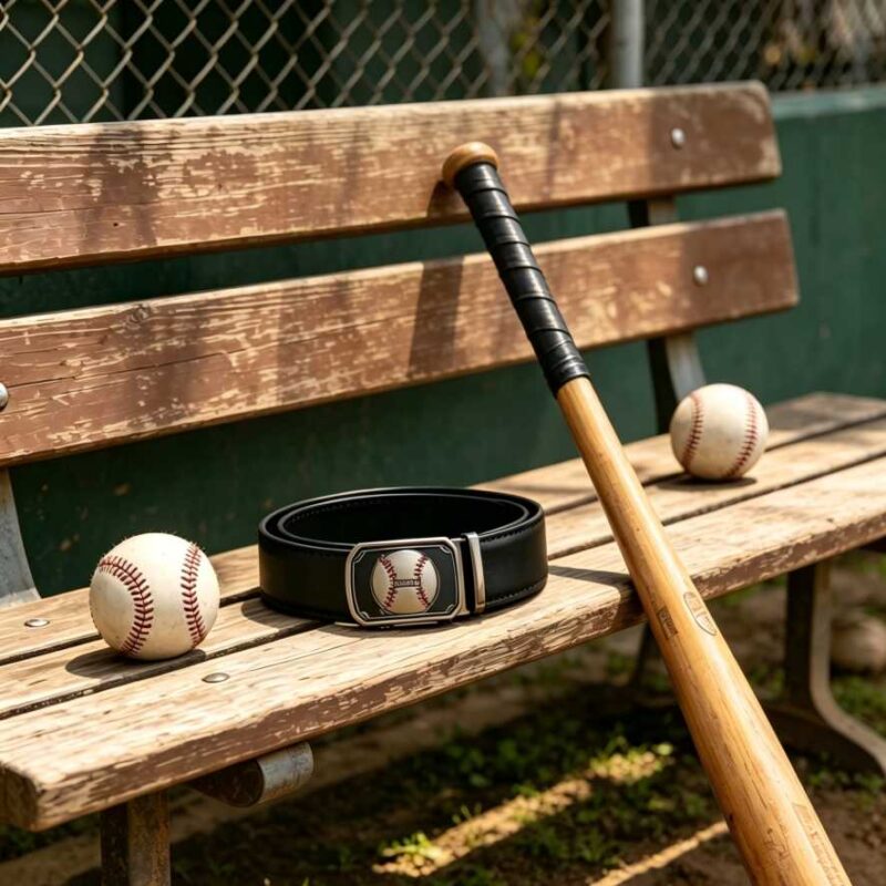 Baseball Theme Ratchet Belt