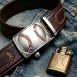 Wholesale Baseball Stitch Sport Belt – Custom Ratchet Buckle, Premium Leather DC8674 - Image 3