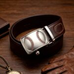 Wholesale Baseball Stitch Sport Belt – Custom Ratchet Buckle, Premium Leather DC8674 - Image 4