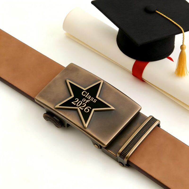 Retro five-pointed star nameplate graduation season belt