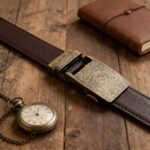 Premium Vintage-Style Leather Belt – Bronze Buckle Business Gift, Wholesale DC8655 - Image 6
