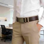 Premium Vintage-Style Leather Belt – Bronze Buckle Business Gift, Wholesale DC8655 - Image 5